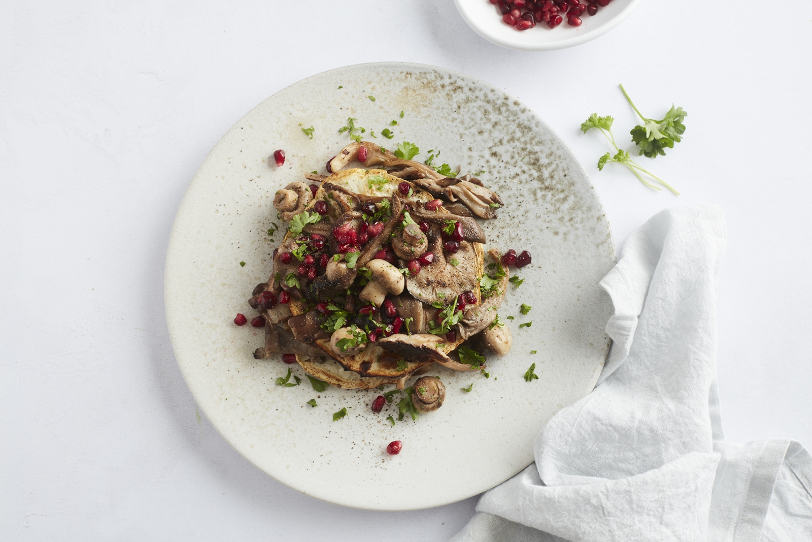 Wild Mushrooms on Toast of Roasted Celeriac. From my new book ‘Low Carb on a Budget’. Gluten free, dairy free, vegan.