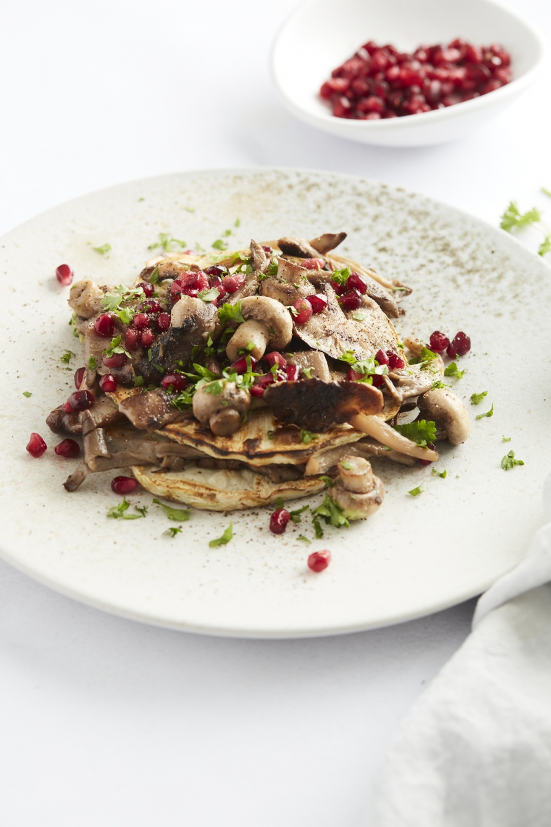 Wild Mushrooms on Toast of Roasted Celeriac. From my new book ‘Low Carb on a Budget’. Gluten free, dairy free, vegan.